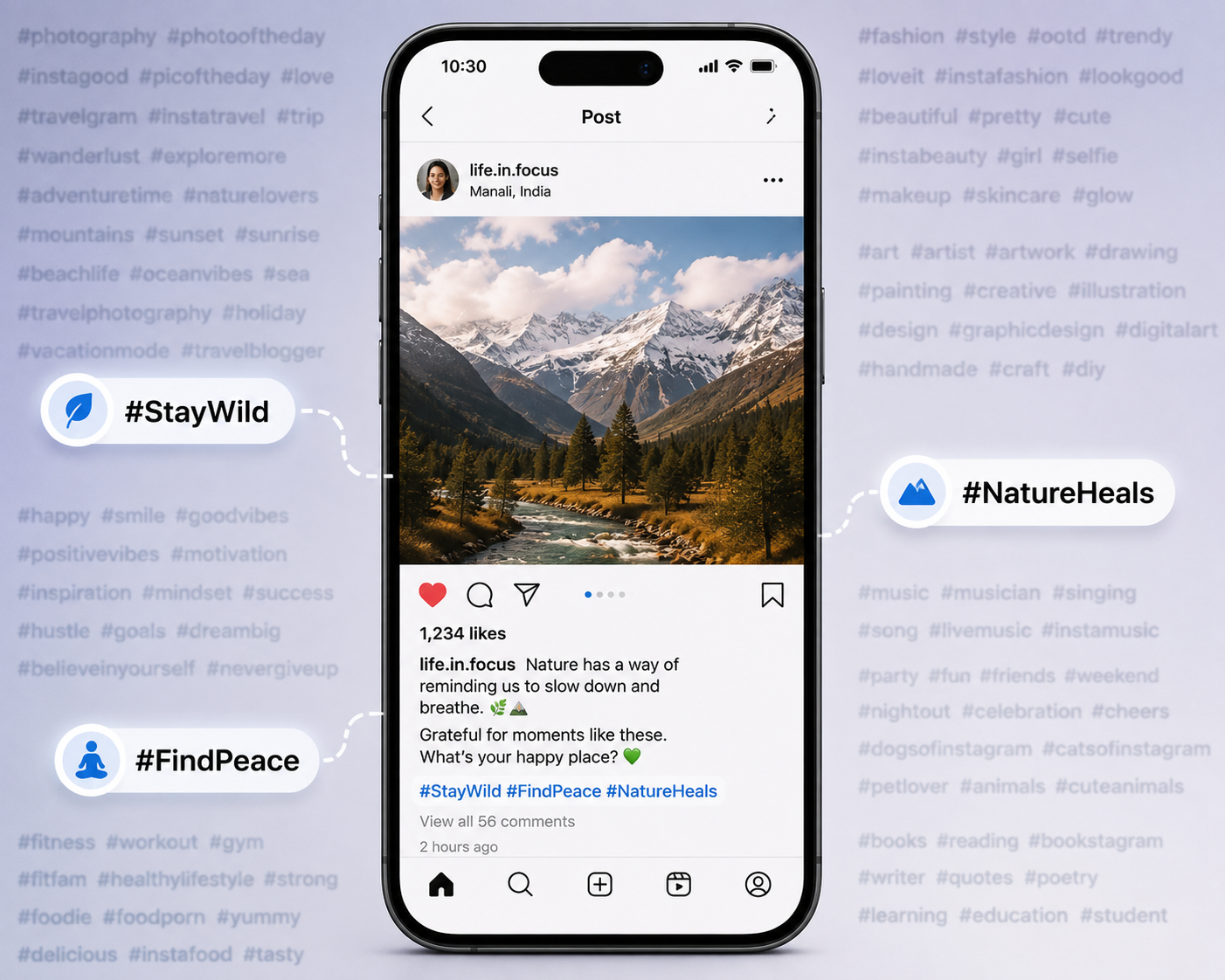 smartphone showing a social media post