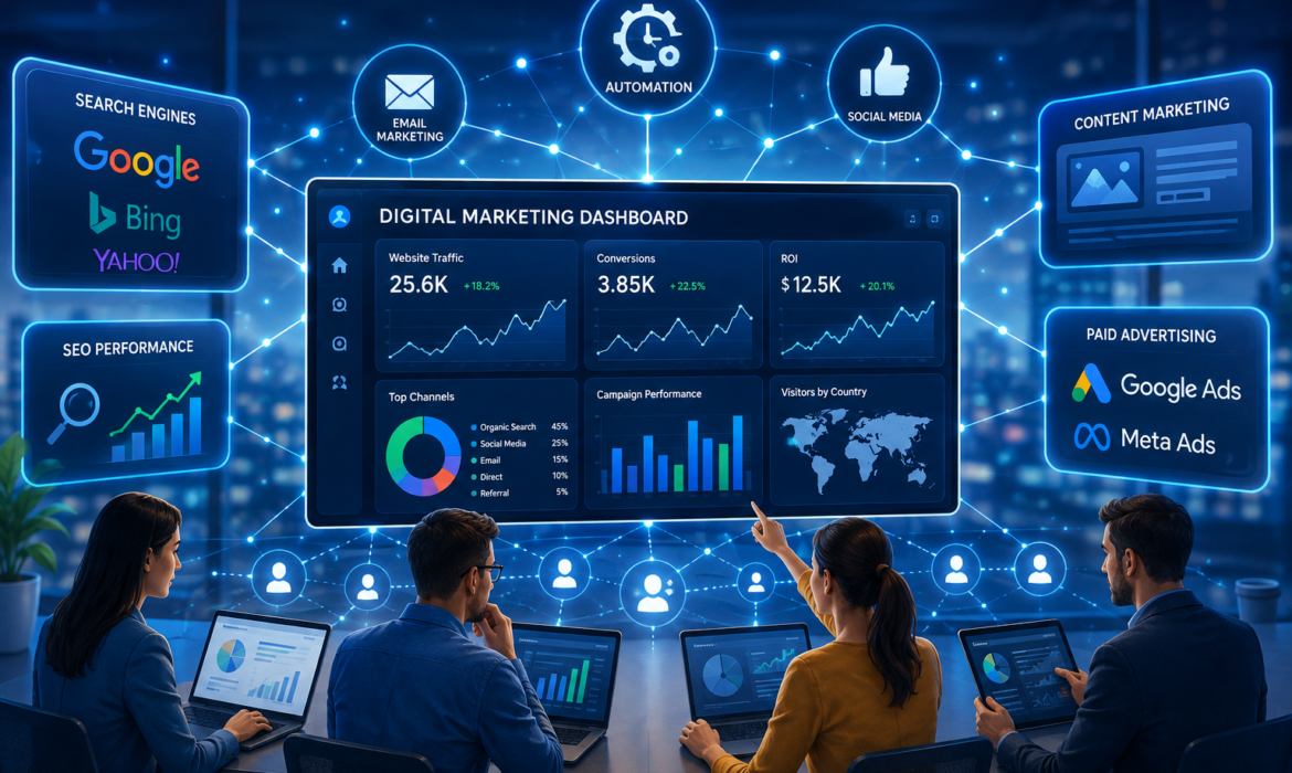 Futuristic Digital Marketing Dashboard Team