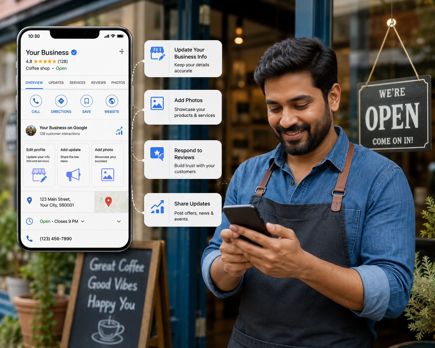 Café Owner’s Google Business Showcase