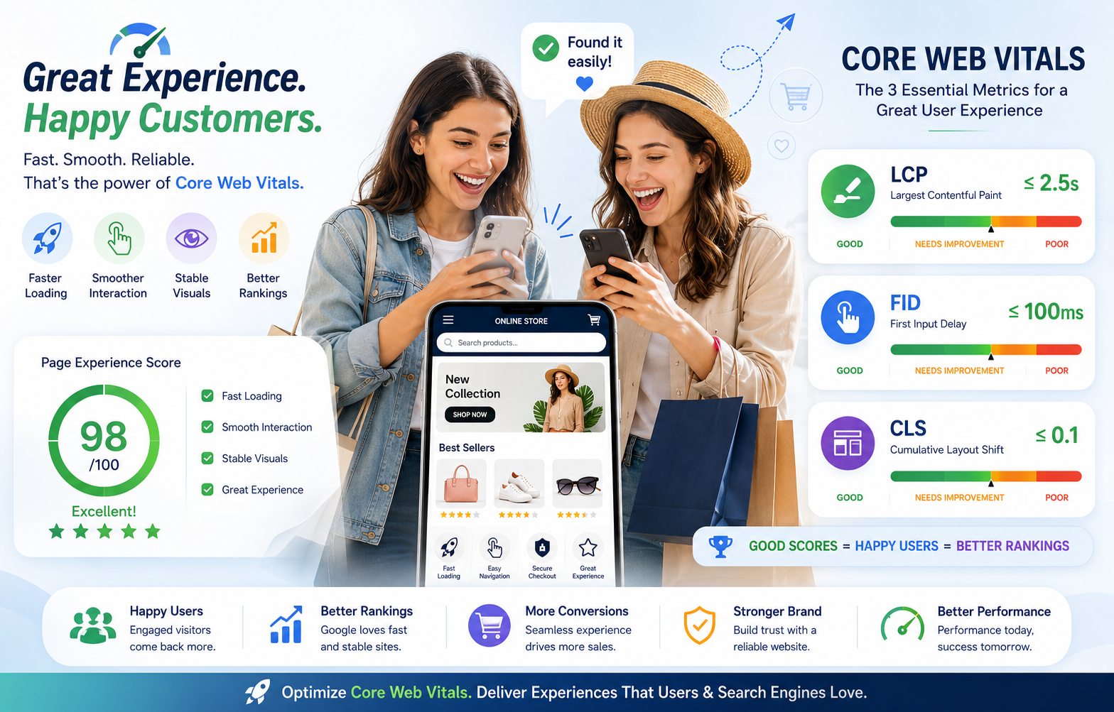 Google Page Experience - Core Web Vitals, Happy Customers