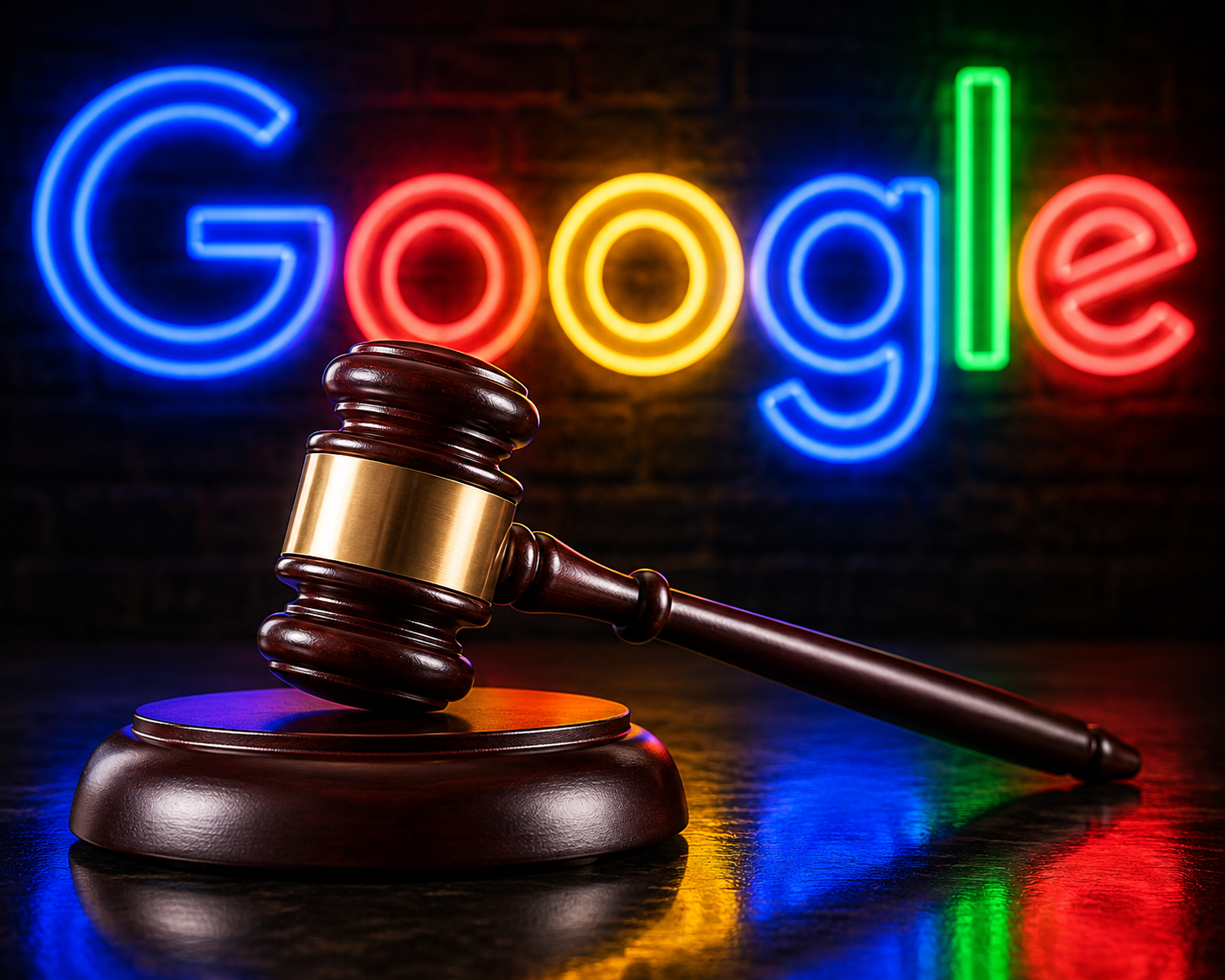 Neon Google Gavel Showdown