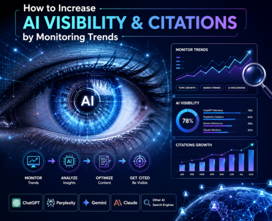 AI Visibility - An eye with technical vision.